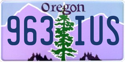 OR license plate 963IUS