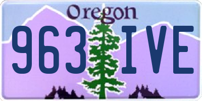 OR license plate 963IVE