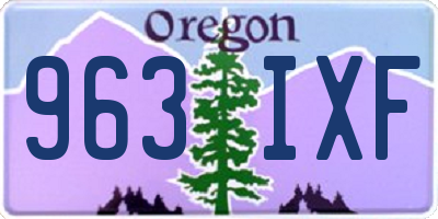 OR license plate 963IXF