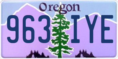 OR license plate 963IYE