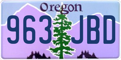 OR license plate 963JBD