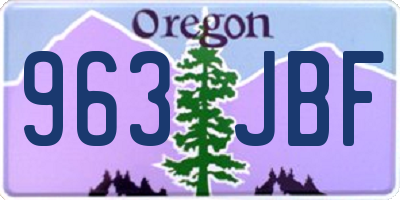 OR license plate 963JBF