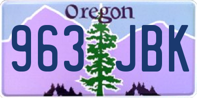 OR license plate 963JBK