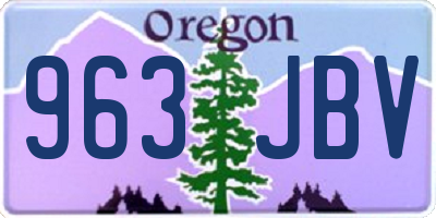 OR license plate 963JBV