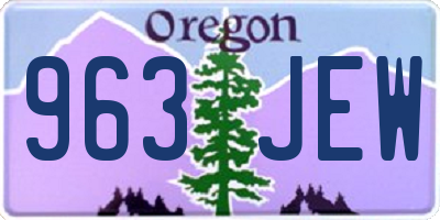 OR license plate 963JEW