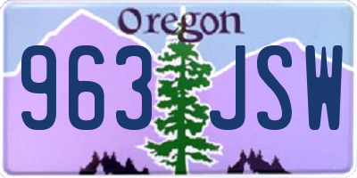 OR license plate 963JSW
