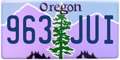 OR license plate 963JUI
