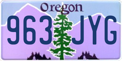 OR license plate 963JYG