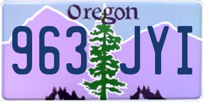 OR license plate 963JYI
