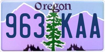 OR license plate 963KAA