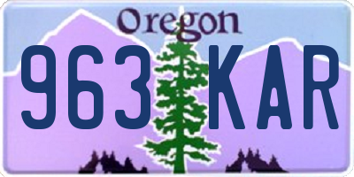OR license plate 963KAR