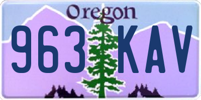 OR license plate 963KAV