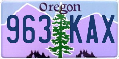OR license plate 963KAX