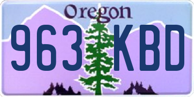 OR license plate 963KBD