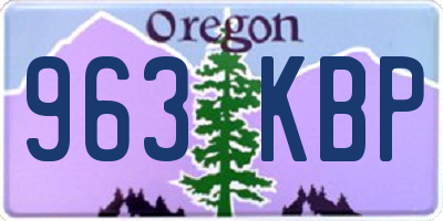 OR license plate 963KBP