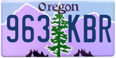 OR license plate 963KBR