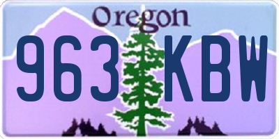 OR license plate 963KBW
