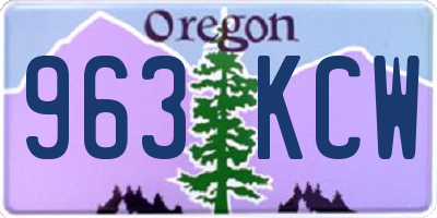 OR license plate 963KCW