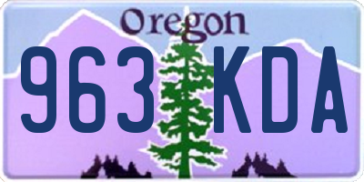 OR license plate 963KDA