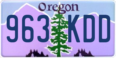 OR license plate 963KDD