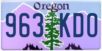 OR license plate 963KDO