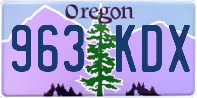 OR license plate 963KDX