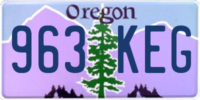 OR license plate 963KEG
