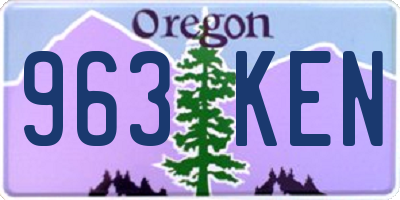 OR license plate 963KEN