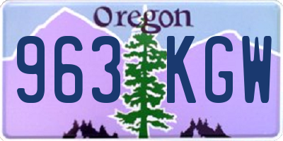 OR license plate 963KGW