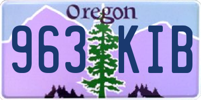 OR license plate 963KIB