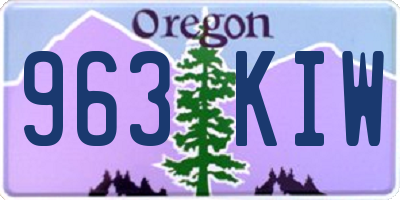 OR license plate 963KIW