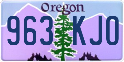 OR license plate 963KJO