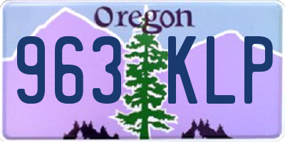 OR license plate 963KLP