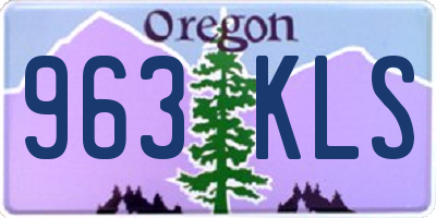 OR license plate 963KLS