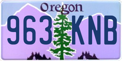 OR license plate 963KNB