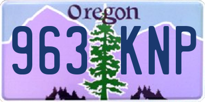 OR license plate 963KNP