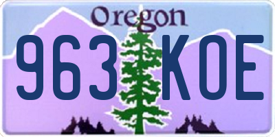 OR license plate 963KOE