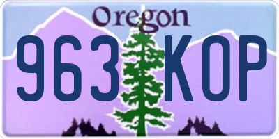 OR license plate 963KOP