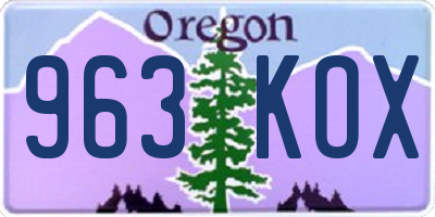 OR license plate 963KOX