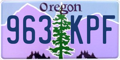OR license plate 963KPF