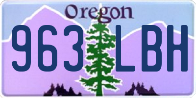 OR license plate 963LBH