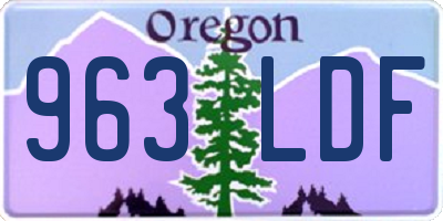 OR license plate 963LDF