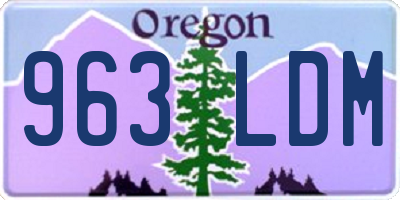 OR license plate 963LDM