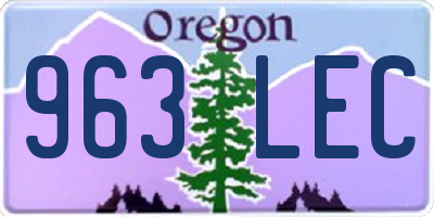 OR license plate 963LEC