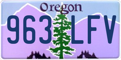 OR license plate 963LFV