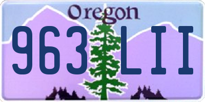 OR license plate 963LII
