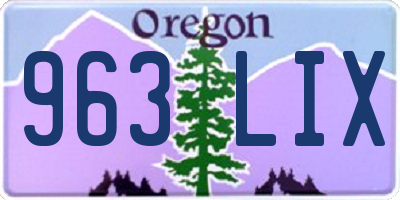OR license plate 963LIX