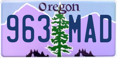 OR license plate 963MAD