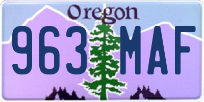 OR license plate 963MAF