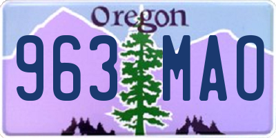 OR license plate 963MAO
